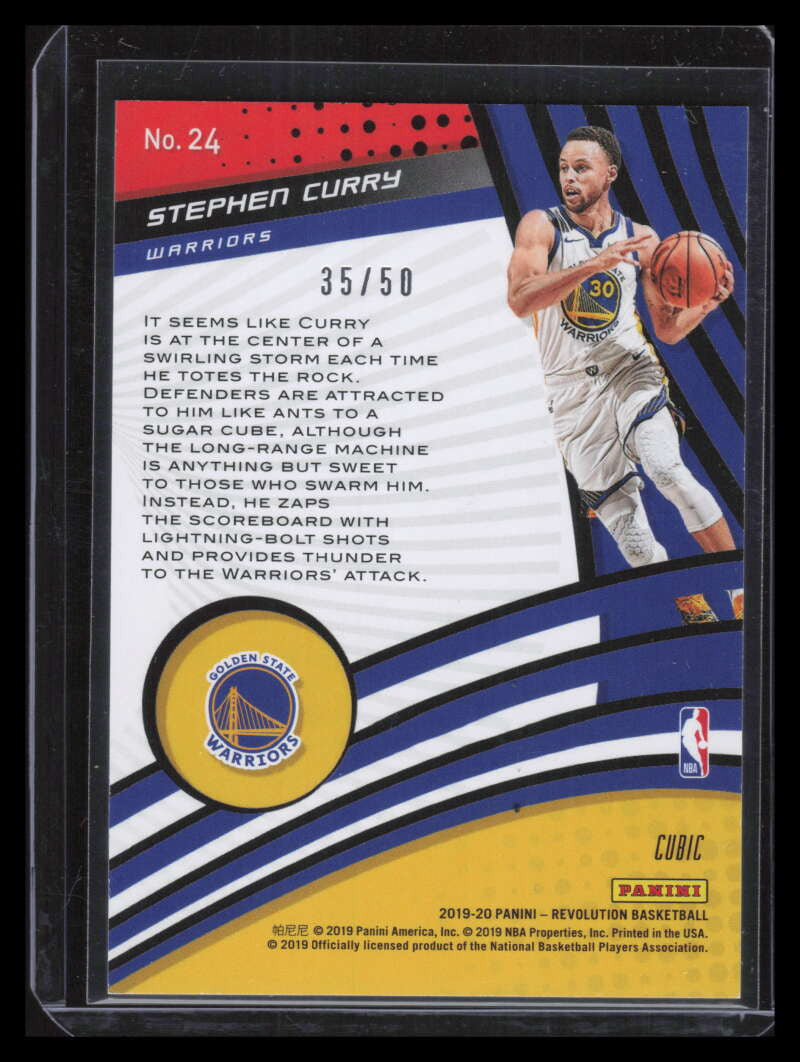SOLD 139420 2019-20 Panini Revolution Vortex Cubic 24 Stephen Curry 35/50