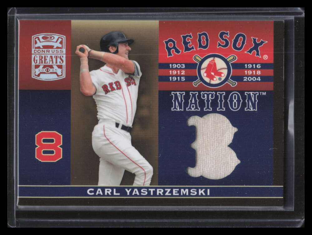 SOLD 139491 2005 Donruss Greats Sox Nation Material 5 Carl Yastrzemski Jersey /250