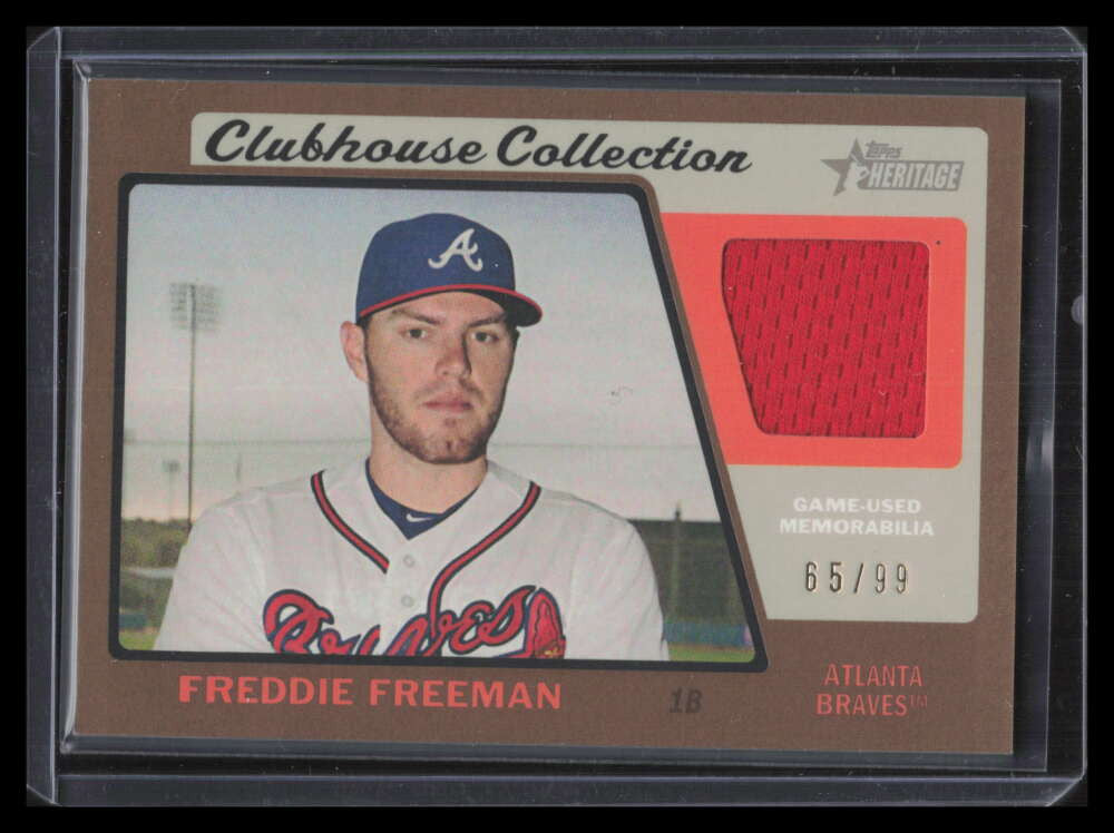 2015 Topps Heritage Clubhouse Collection Gold CCRFF Freddie Freeman Jersey 65/99