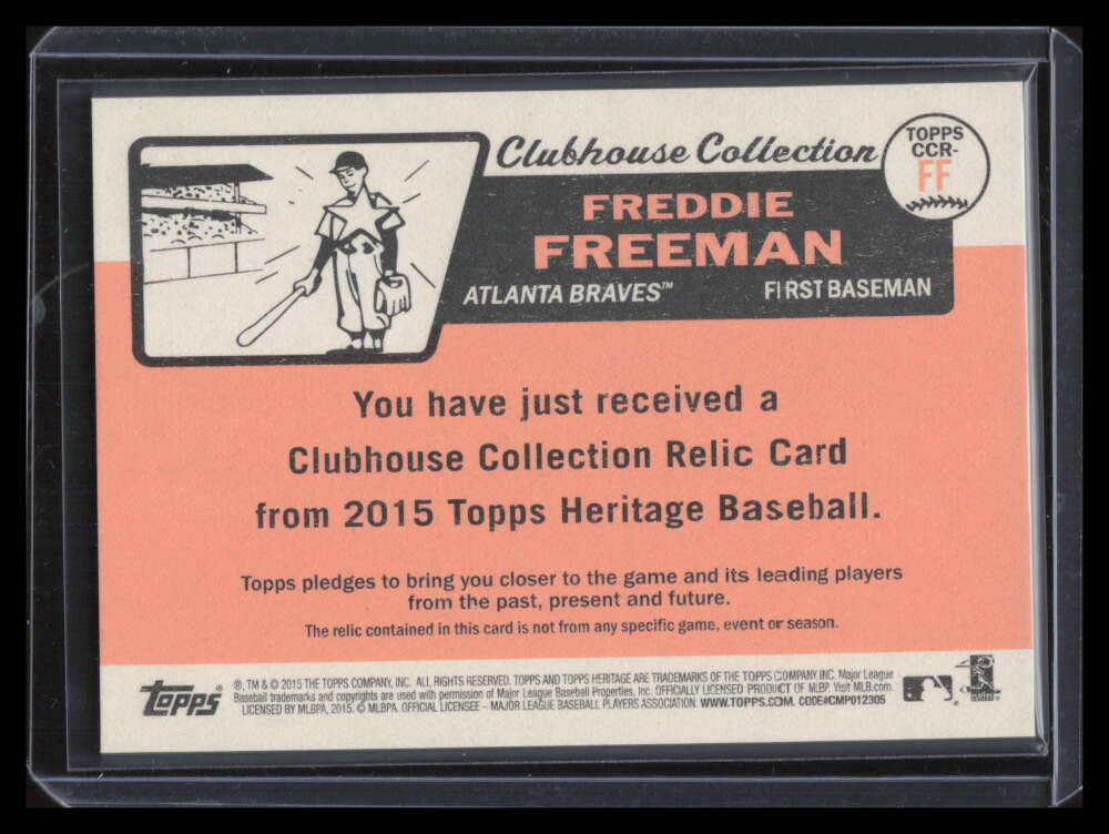 2015 Topps Heritage Clubhouse Collection Gold CCRFF Freddie Freeman Jersey 65/99