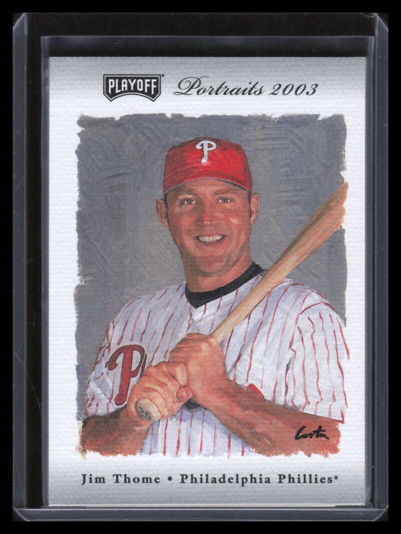 2003 Playoff Portraits Materials Combo Silver 78 Jim Thome Dual Bat Jersey 22/25