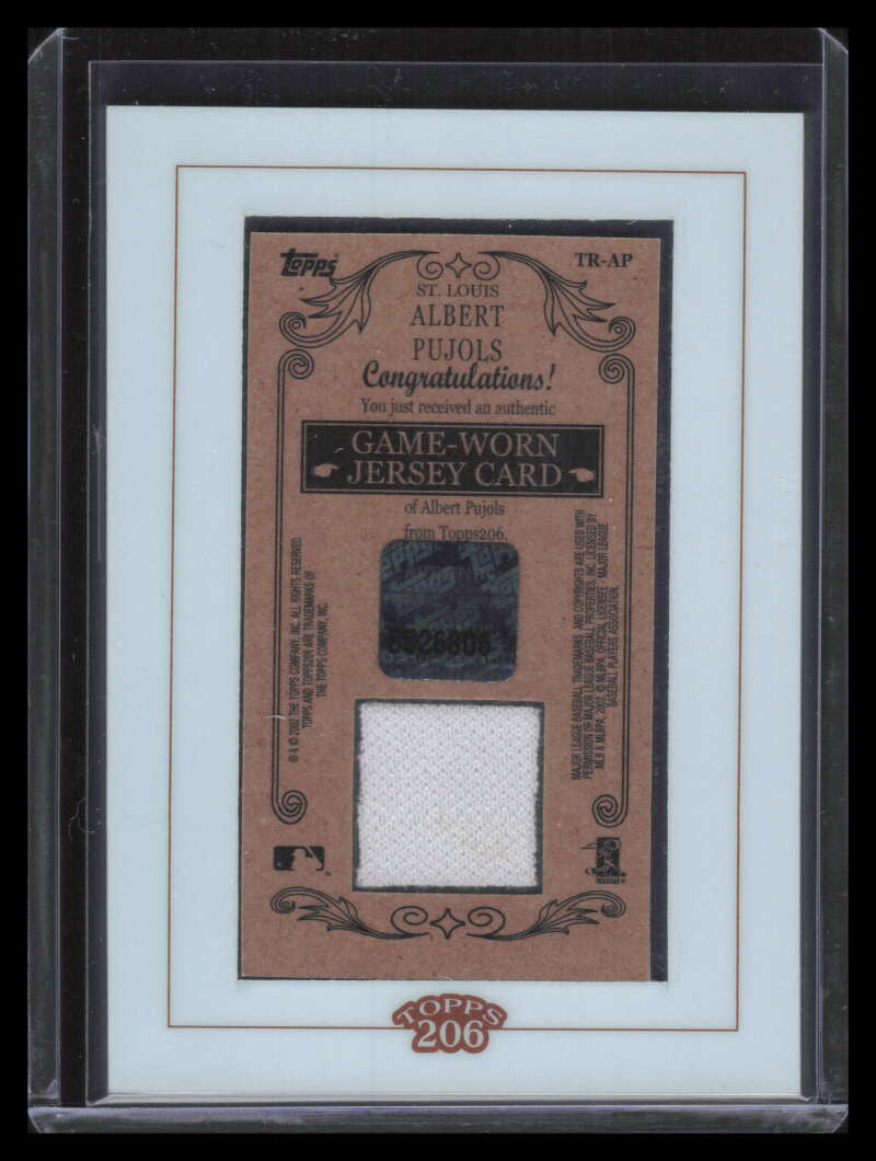 2002 Topps 206 Relics ap2 Albert Pujols Jersey b2