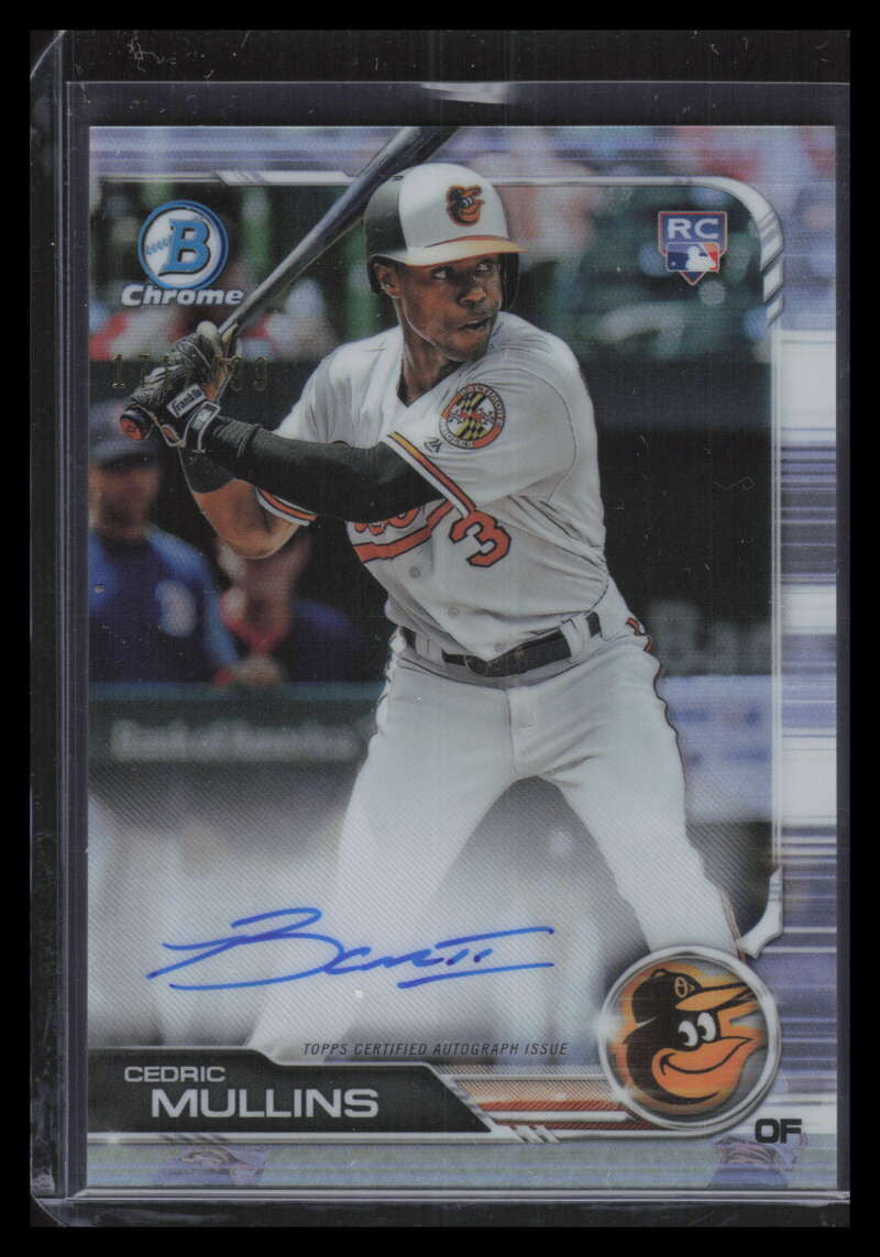 2019 Bowman Chrome Autograhs Refractor CRACM Cedric Mullins Rookie Auto 171/499