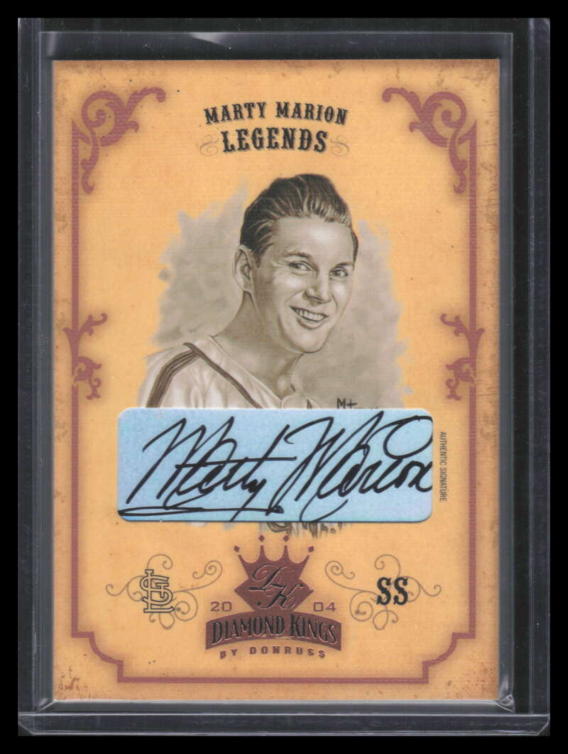 2004 Diamond Kings DK Signatures Bronze Sepia 162 Marty Marion Auto 4/15