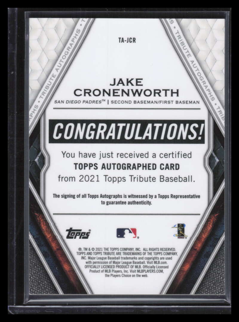 2021 Topps Tribute Autographs Purple TAJCR Jake Cronenworth Rookie Auto 34/50