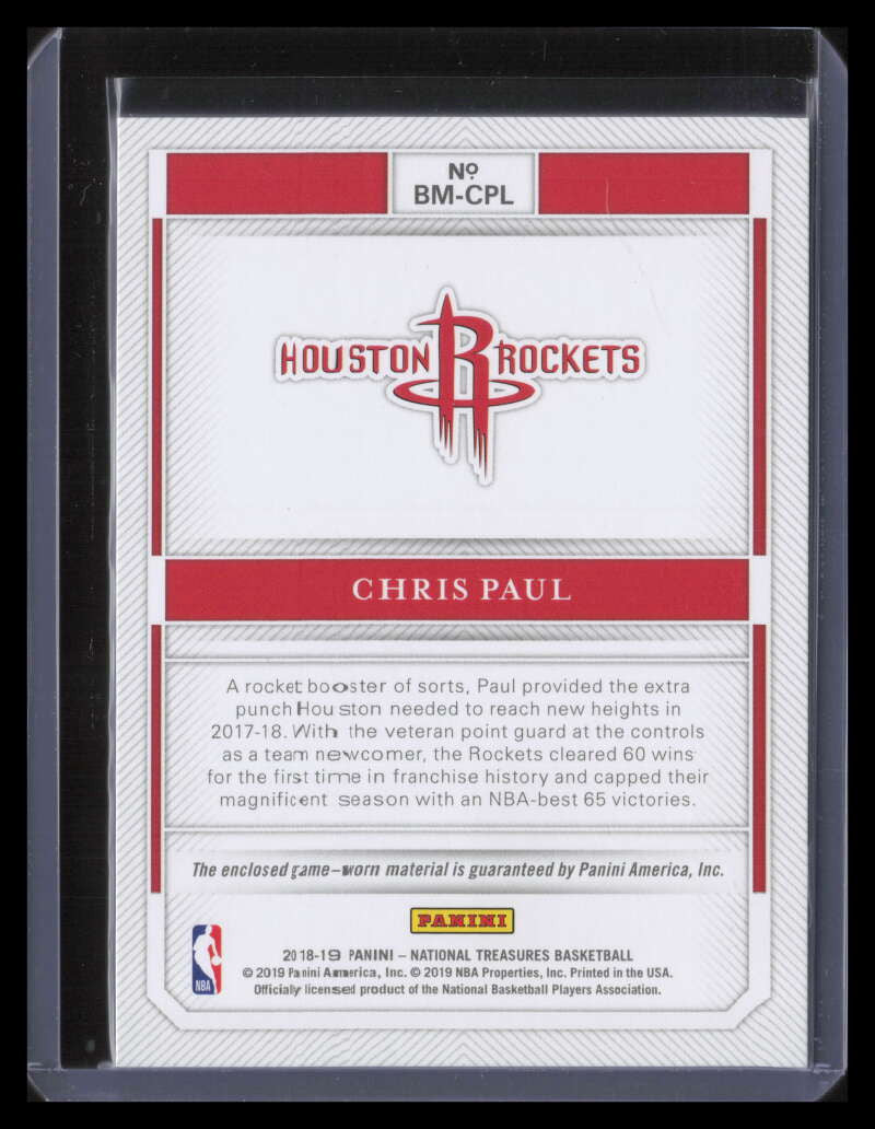 2018-19 Panini National Treasures Biography Materials 39 Chris Paul Jersey 85/99