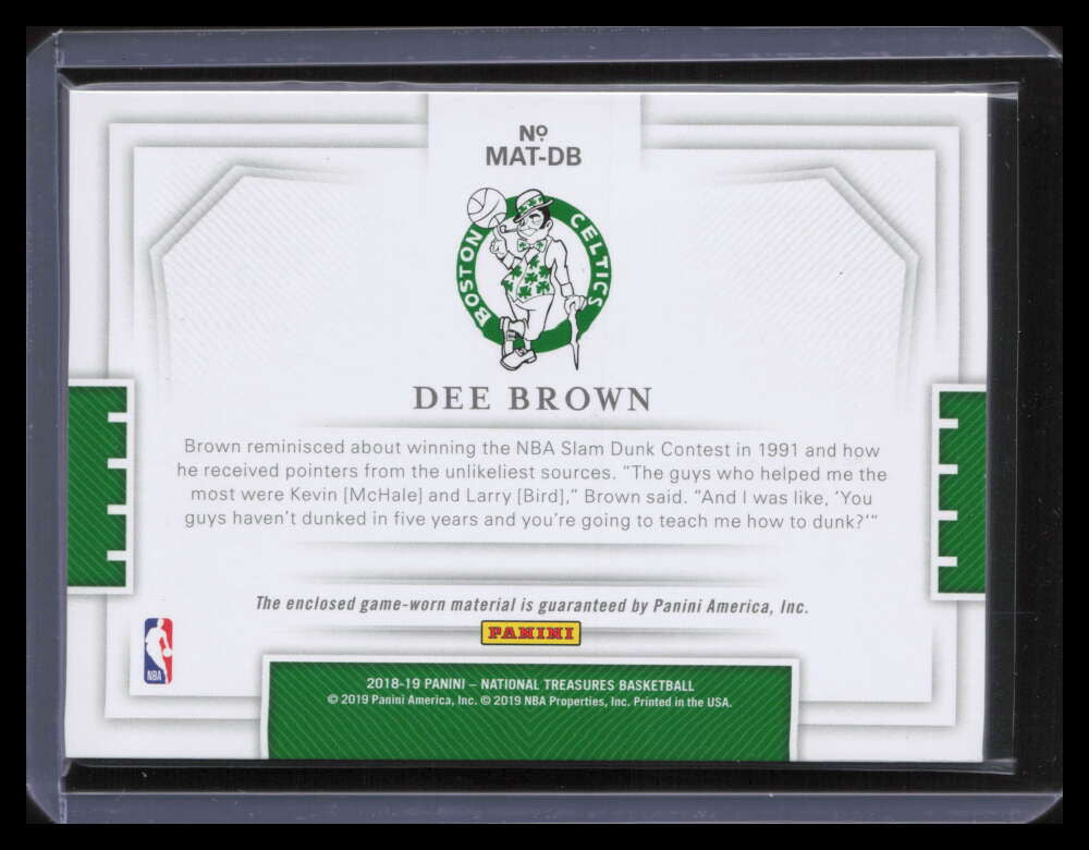 2018-19 Panini National Treasures Material Prime 17 Dee Brown Patch 24/25