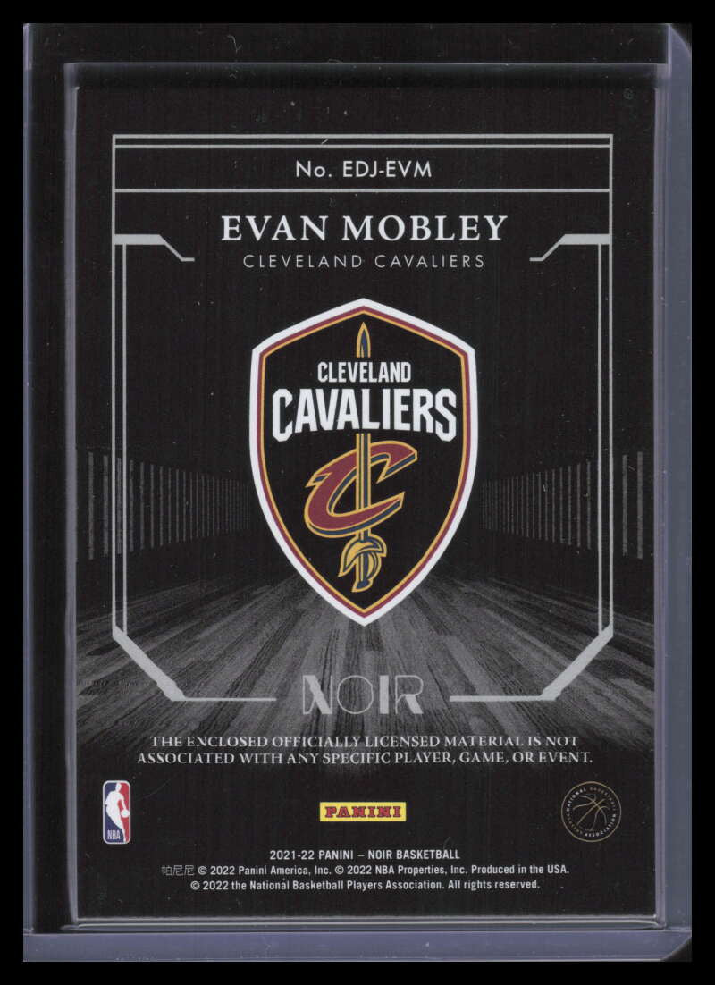 DELETE 139727 2021-22 Panini Noir Elegenat Decor Jerseys 16 Evan Mobley Rookie Jersey 29/75
