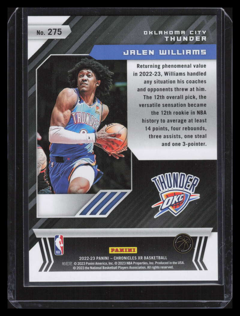 DELETE 139746 2022-23 Panini Chronicles Purple 275 Jalen Williams XR Rookie 43/49