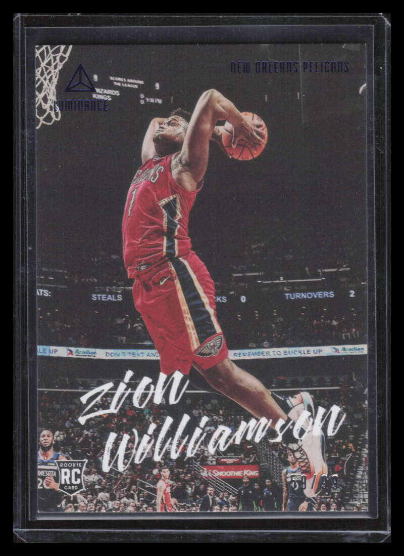 2019-20 Panini Chronicles Blue 143 Zion Williamson Luminance Rookie 59/99