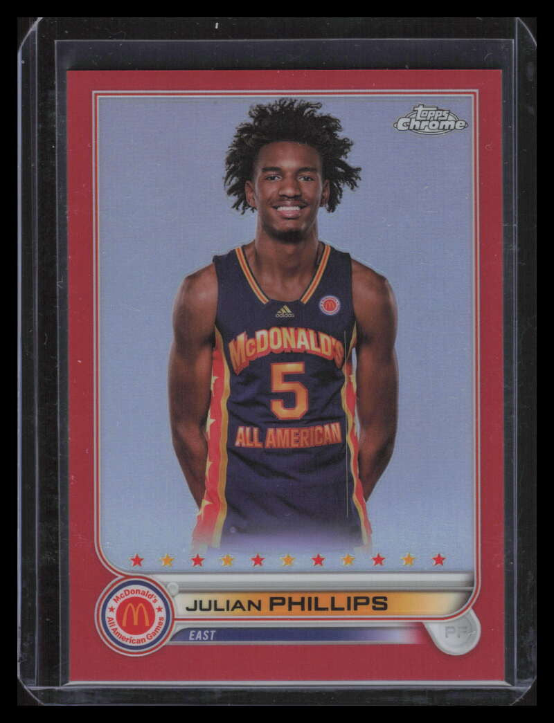 2022 Topps Chrome McDonald's All American Red Refractor Julian Phillips RC 4/5