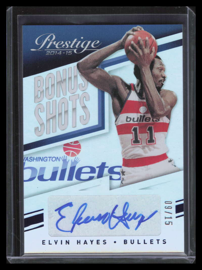 2014-15 Prestige Premium Bonus Shots Autographs Blue 32 Elvin Hayes Auto 9/15
