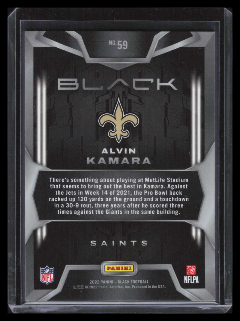 2022 Panini Black Silver 59 Alvin Kamara 25/75