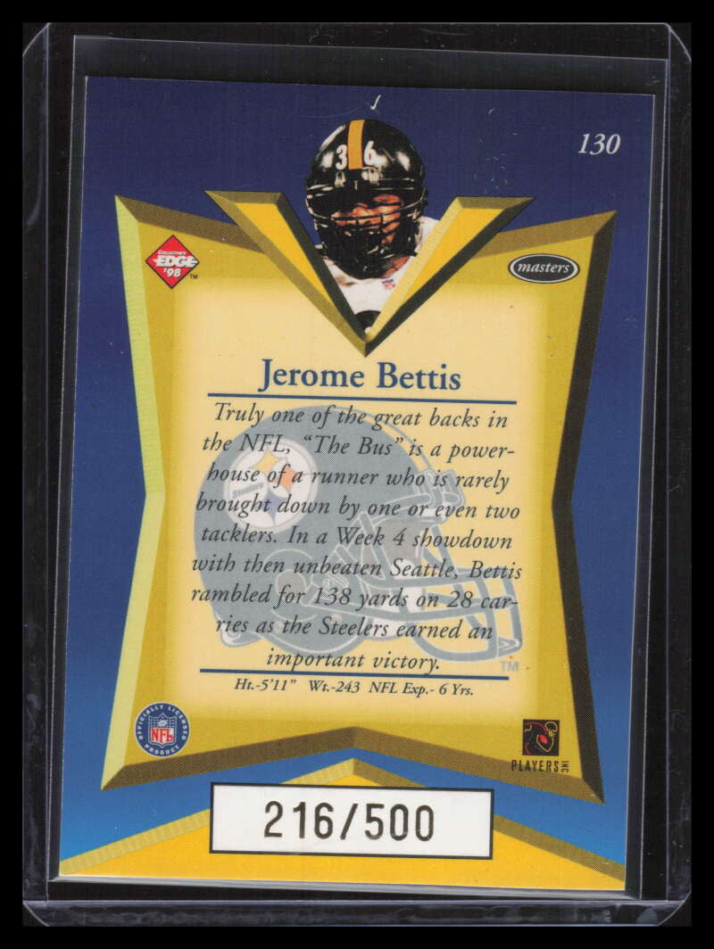 1998 Collector's Edge Masters Gold Redemption 5000 130 Jerome Bettis 216/500
