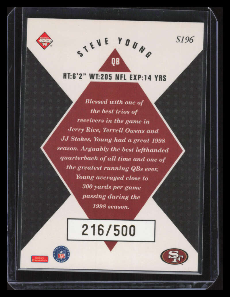 1998 Collector's Edge Masters Gold Redemption 5000 196 Steve Young SM 216/500