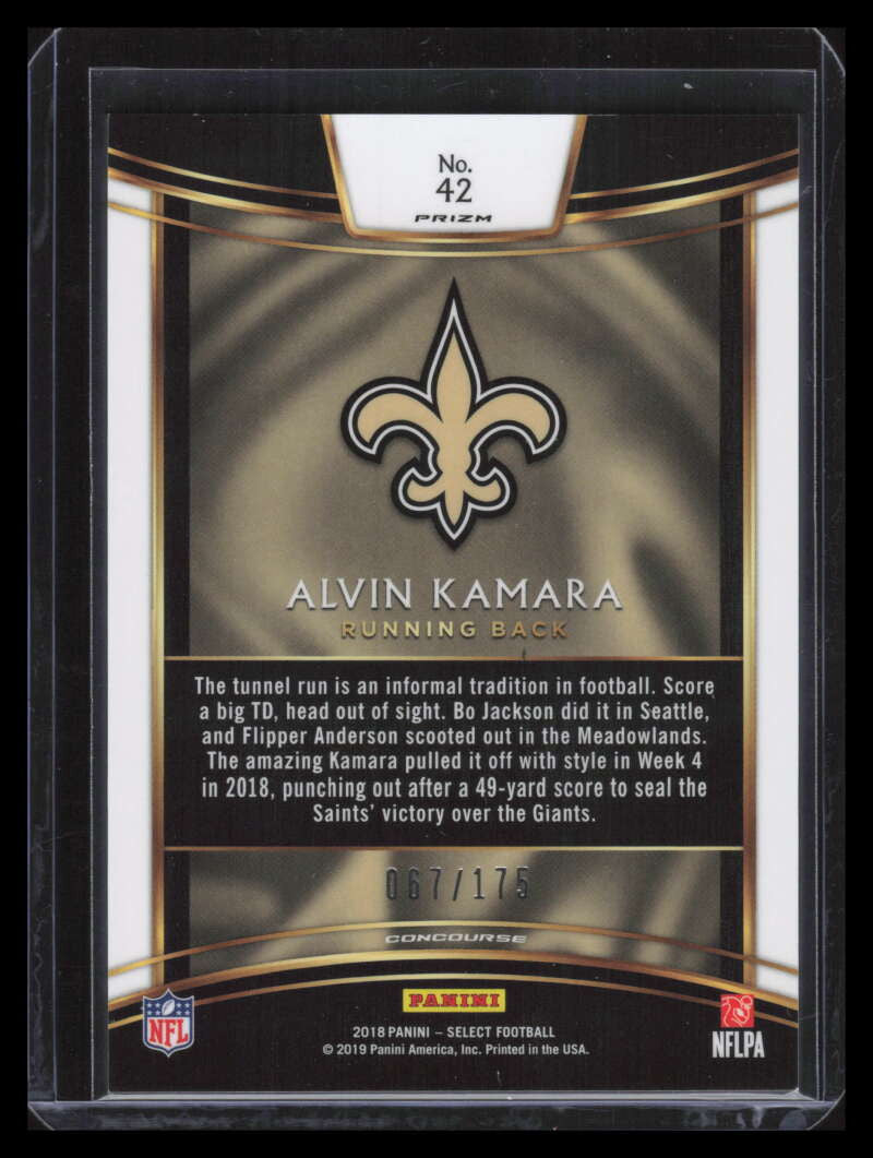 2018 Select Prizm Blue Refractor 42 Alvin Kamara 67/175