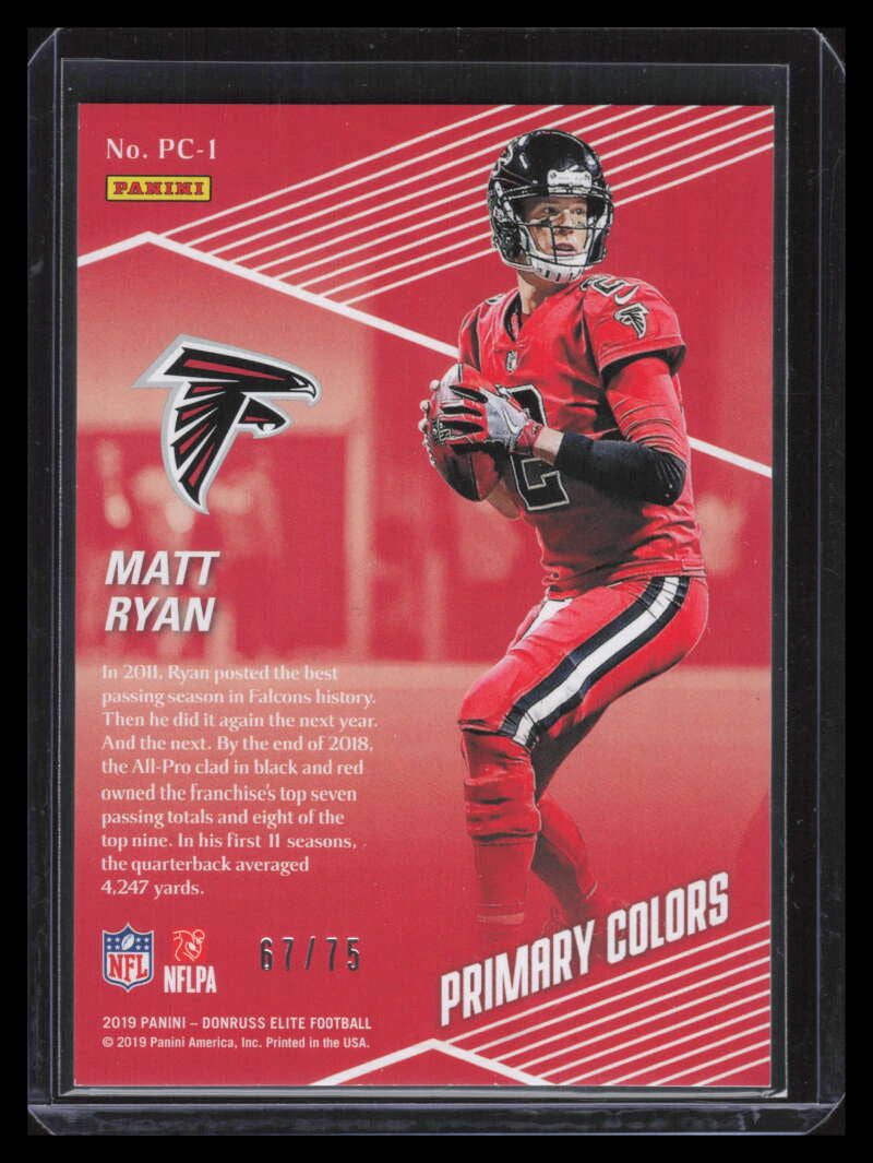 2019 Elite Primary Colors Purple 1 Matt Ryan 67/75