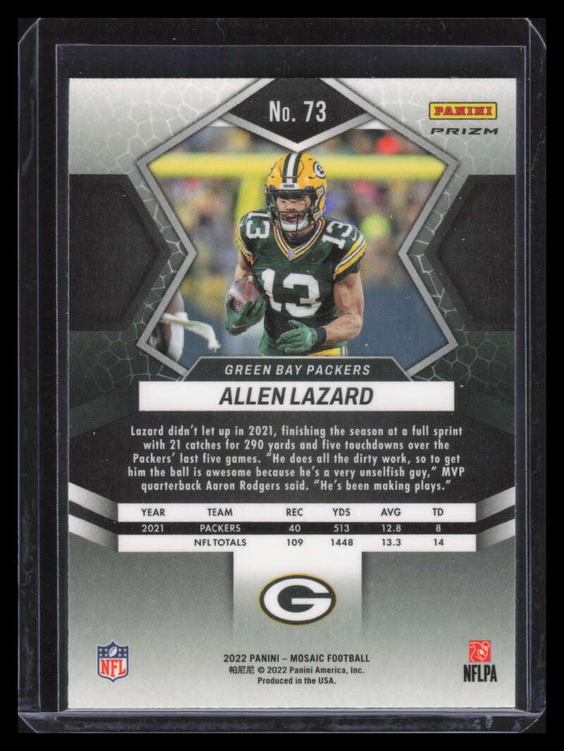 2022 Panini Mosaic Sparkle Red 73 Allen Lazard