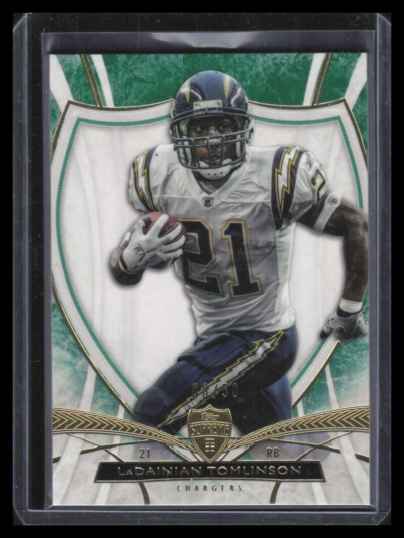 2013 Topps Supreme Green 47 LaDainian Tomlinson 8/50