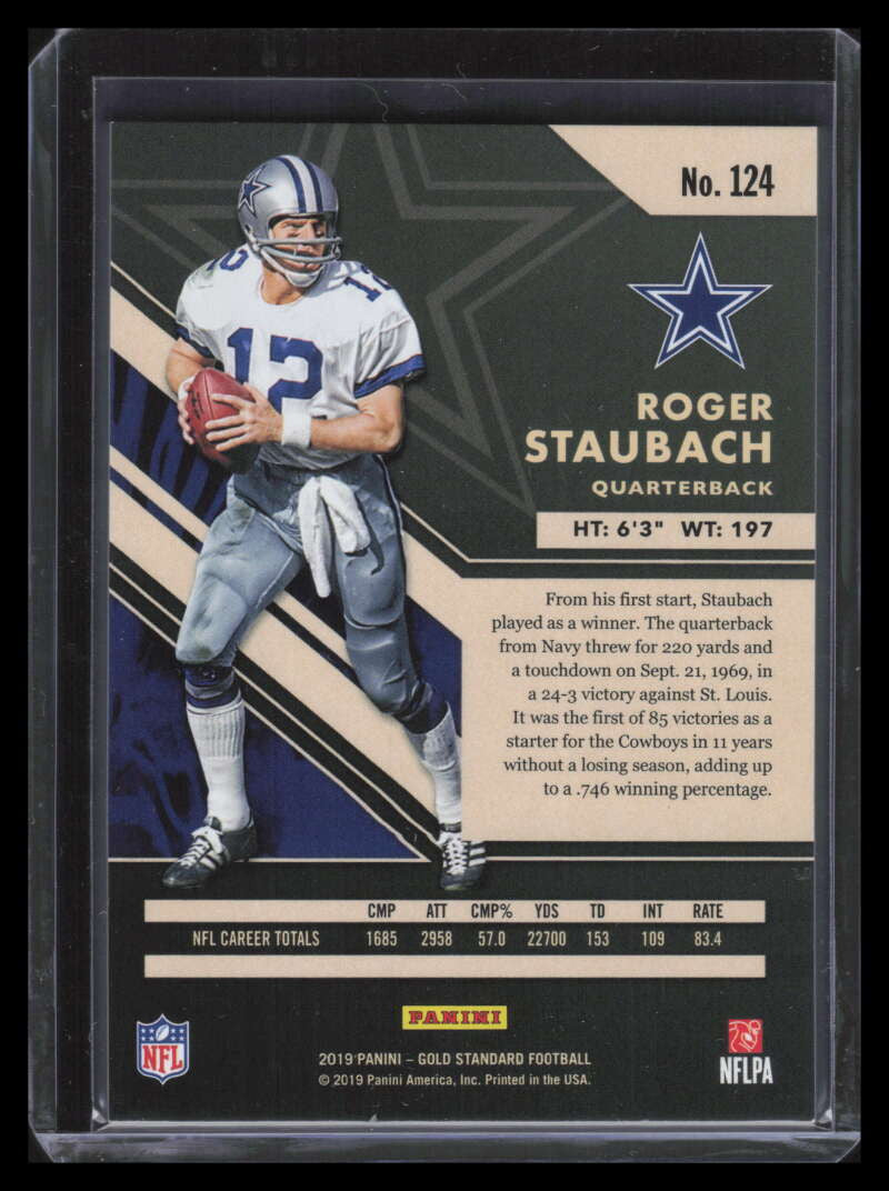 2019 Panini Gold Standard Platinum 124 Roger Staubach 14/75