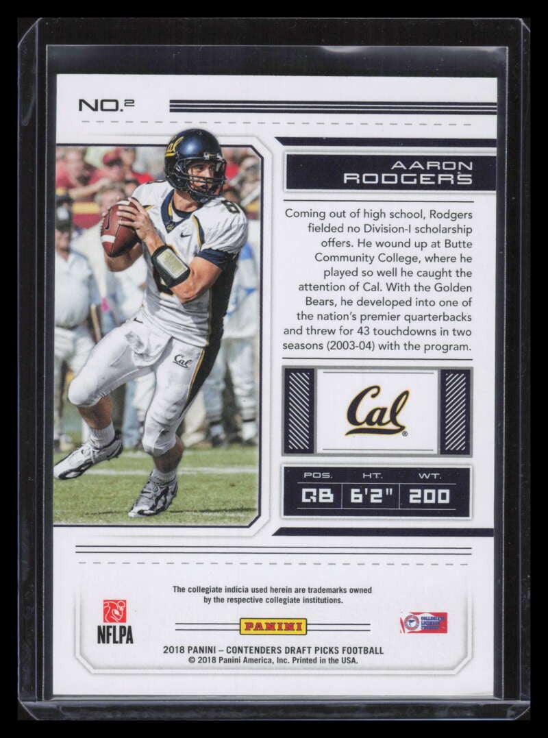 2018 Panini Contenders Draft Picks Bowl Ticket 2 Aaron Rodgers 98/99