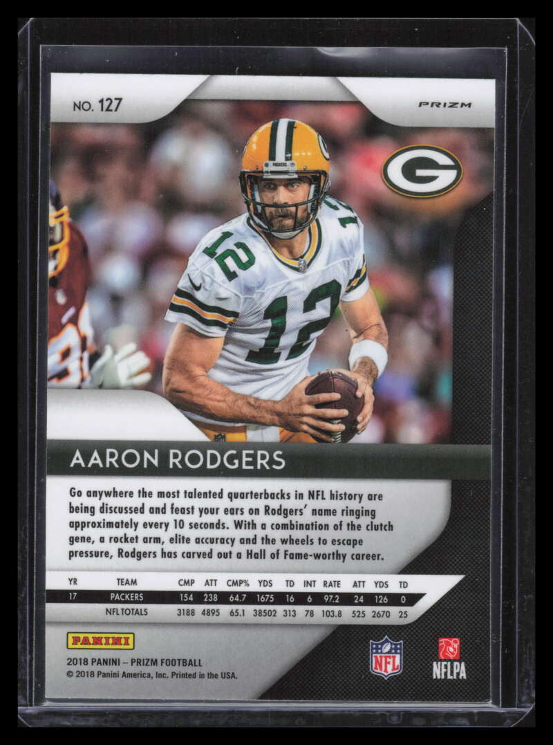 2018 Panini Prizm Prizms Lazer Refractor 127 Aaron Rodgers