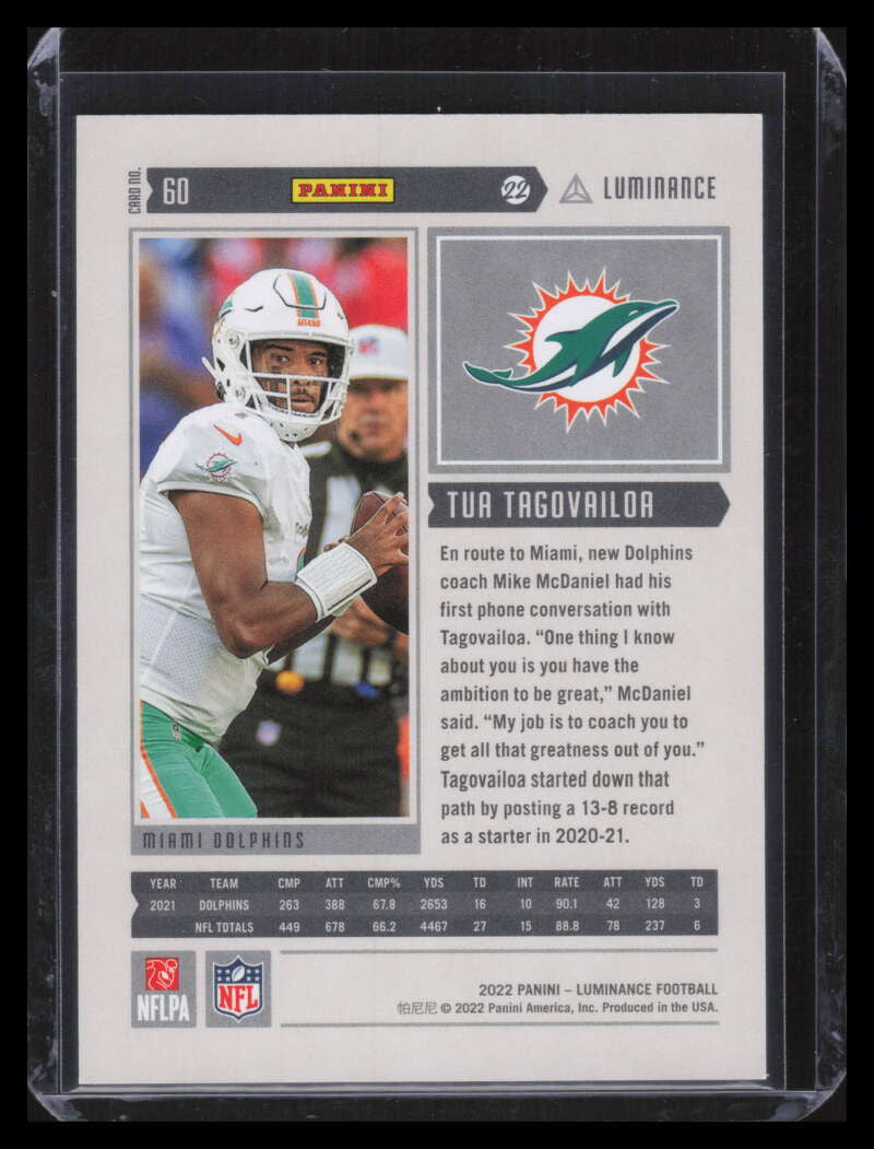 2022 Panini Luminance Orange 60 Tua Tagovailoa 33/50