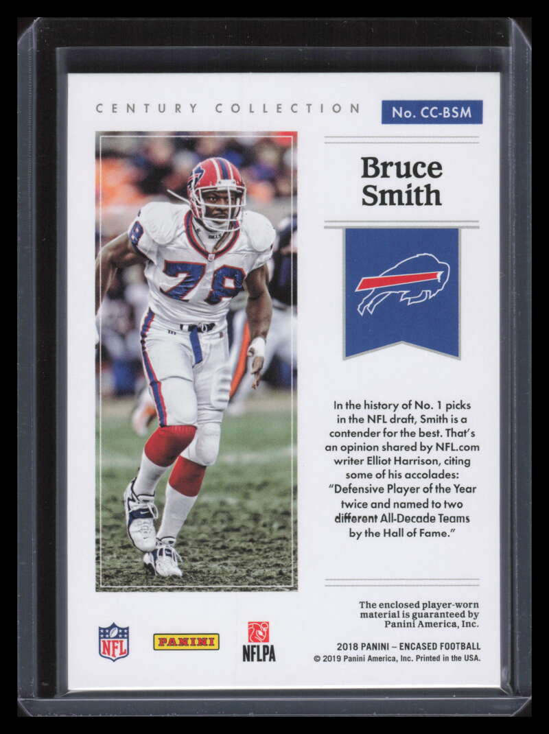 2018 Panini Encased Century Collection Materials 1 Bruce Smith Jersey 14/50