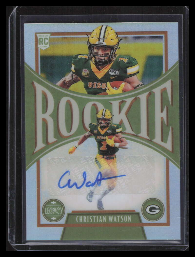2022 Panini Legacy Premium Penmanship Silver 192 Christian Watson Rookie Auto
