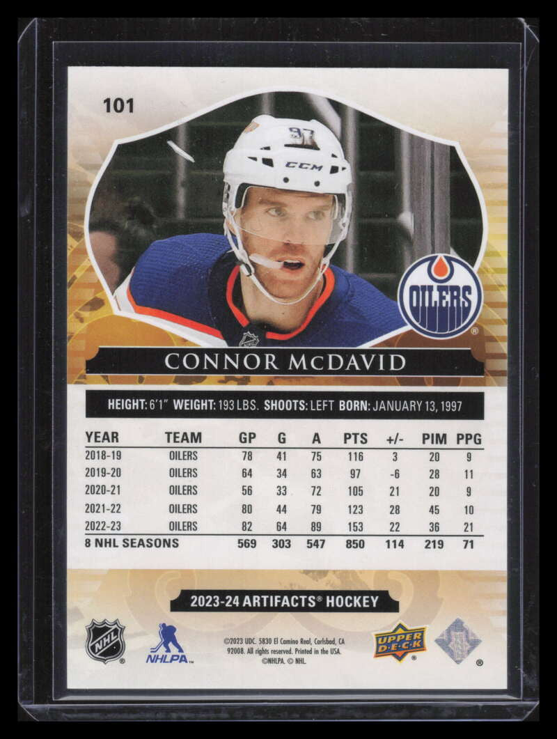 2023-24 Artifacts Copper 101 Connor McDavid 25/299