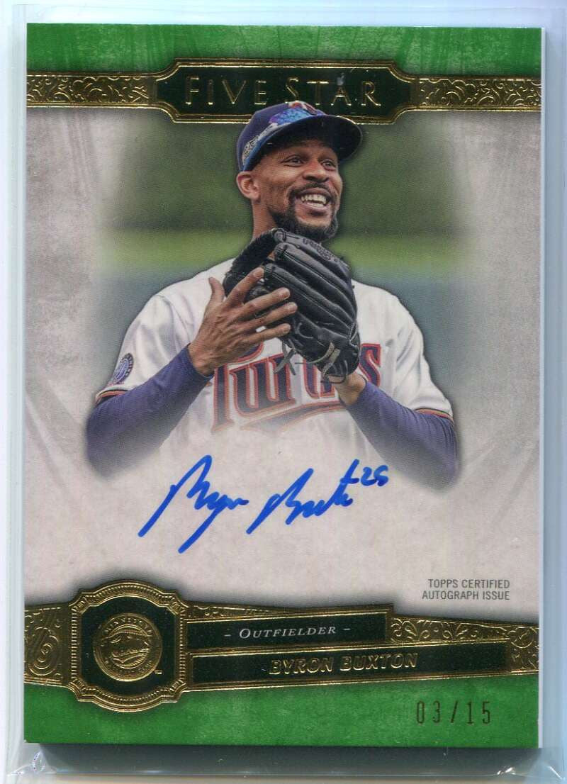 DELETE 140147 2021 Topps Five Star Autographs Green FSABB Byron Buxton Auto 3/15
