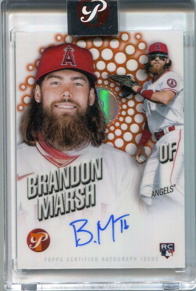 2022 Topps Pristine Fresh Faces Orange Refractor Brandon Marsh Rookie Auto 16/25