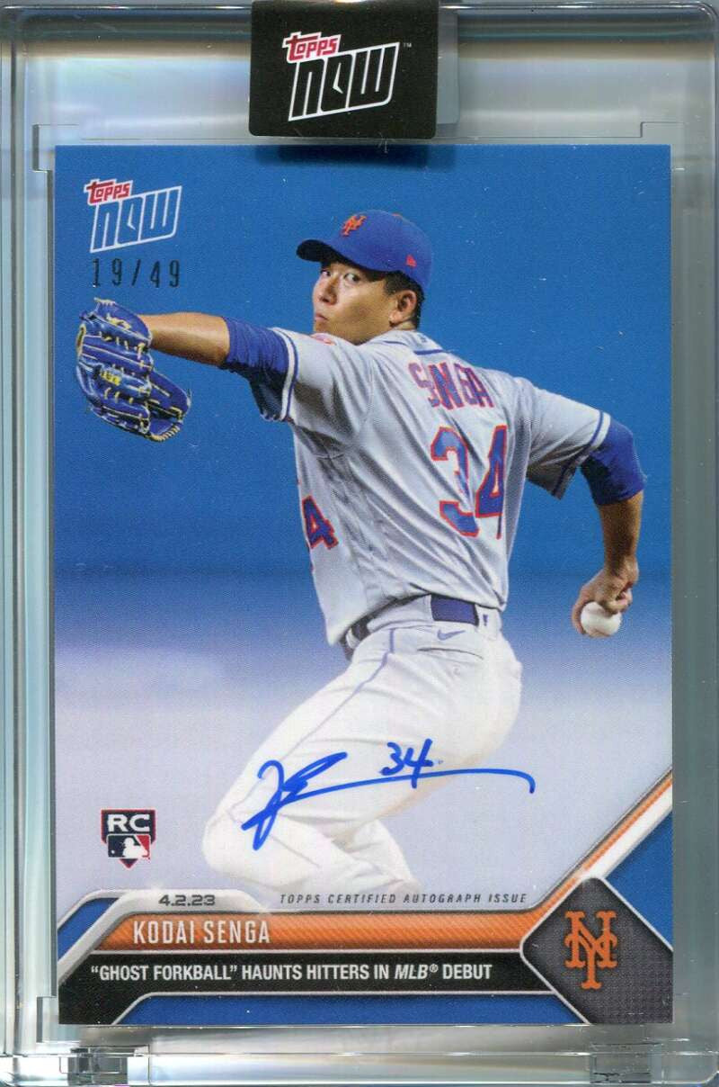 2023 Topps Now Autographs Blue 32b Kodai Senga Rookie Auto 19/49