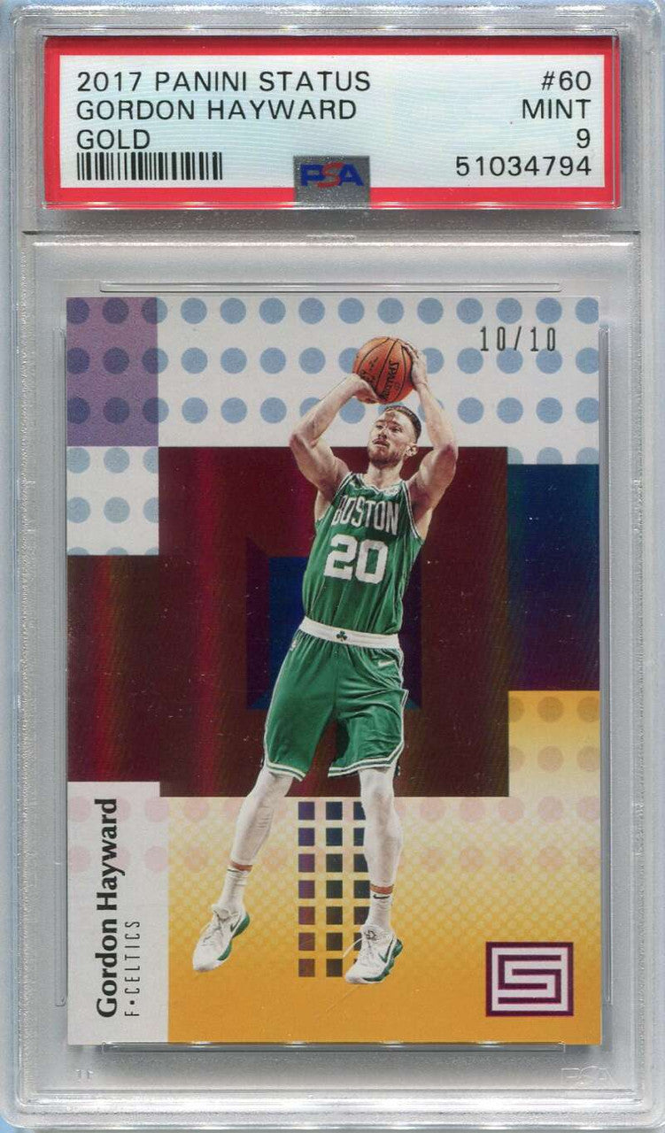DELETE 140268 2017-18 Panini Status Gold 60 Gordon Hayward 10/10 PSA 9 MINT