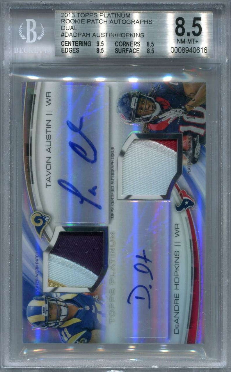 2013 Topps Platinum Autographs Austin DeAndre Hopkins RC Dual Patch Auto 12/25