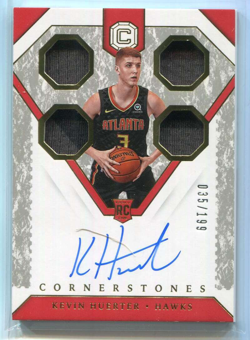 DELETE 140397 2018-19 Panini Cornerstones 167 Kevin Huerter Rookie Quad Jersey Auto 35/199