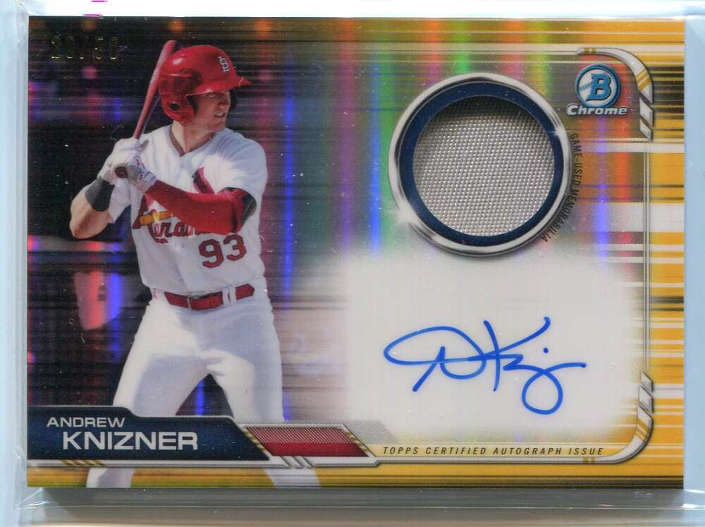 DELETE 140411 2019 Bowman Chrome Autograph Refractor Andrew Knizner Rookie Patch Auto 20/50