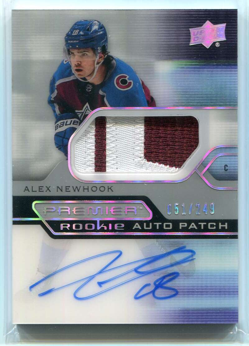 DELETE 140415 2021-22 UD Premier Acetate Autographs ARAN Alex Newhook Rookie Patch Auto 51/249