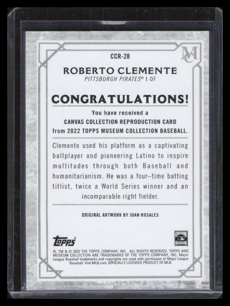 2022 Topps Museum Canvas Collection Reprints ccr28 Roberto Clemente 134474
