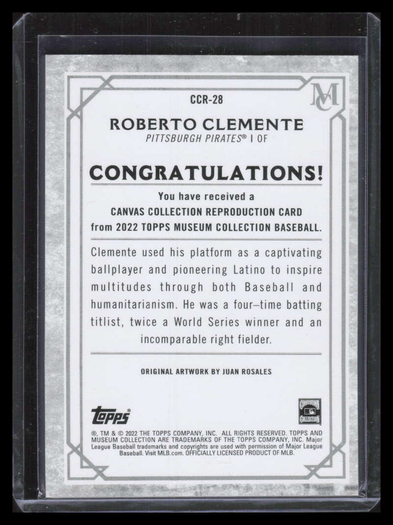2022 Topps Museum Canvas Collection Reprints ccr28 Roberto Clemente 134475