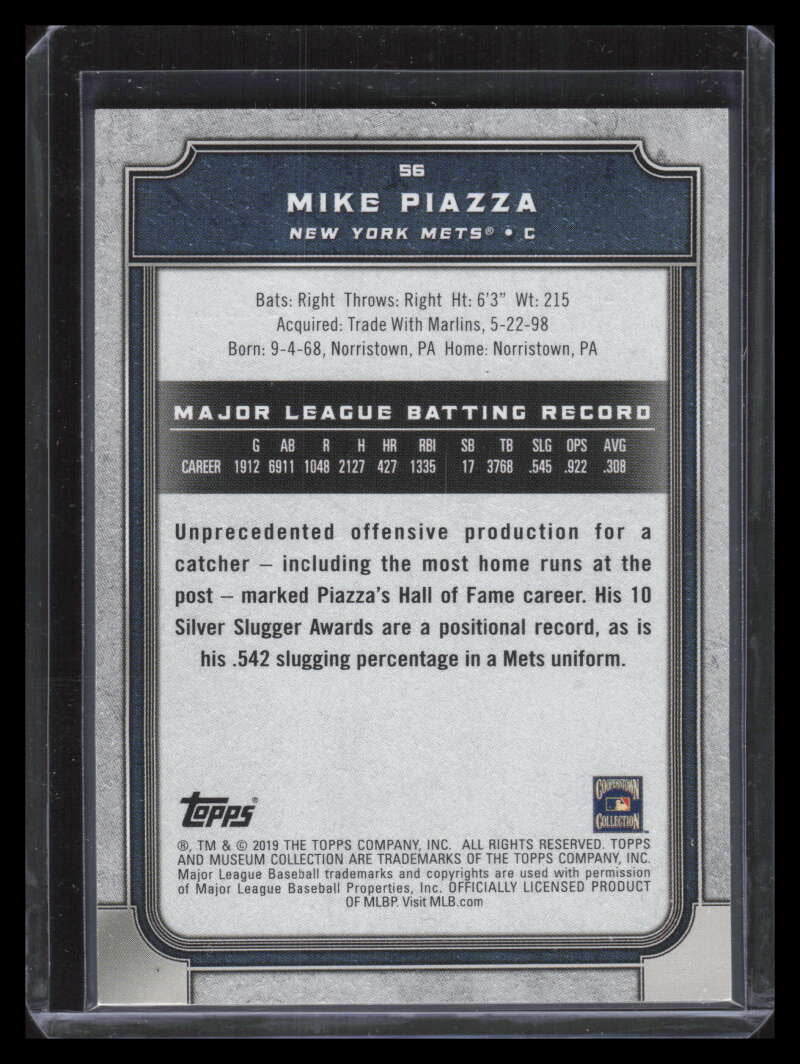 2019 Topps Museum Collection Amethyst 56 Mike Piazza 41/99