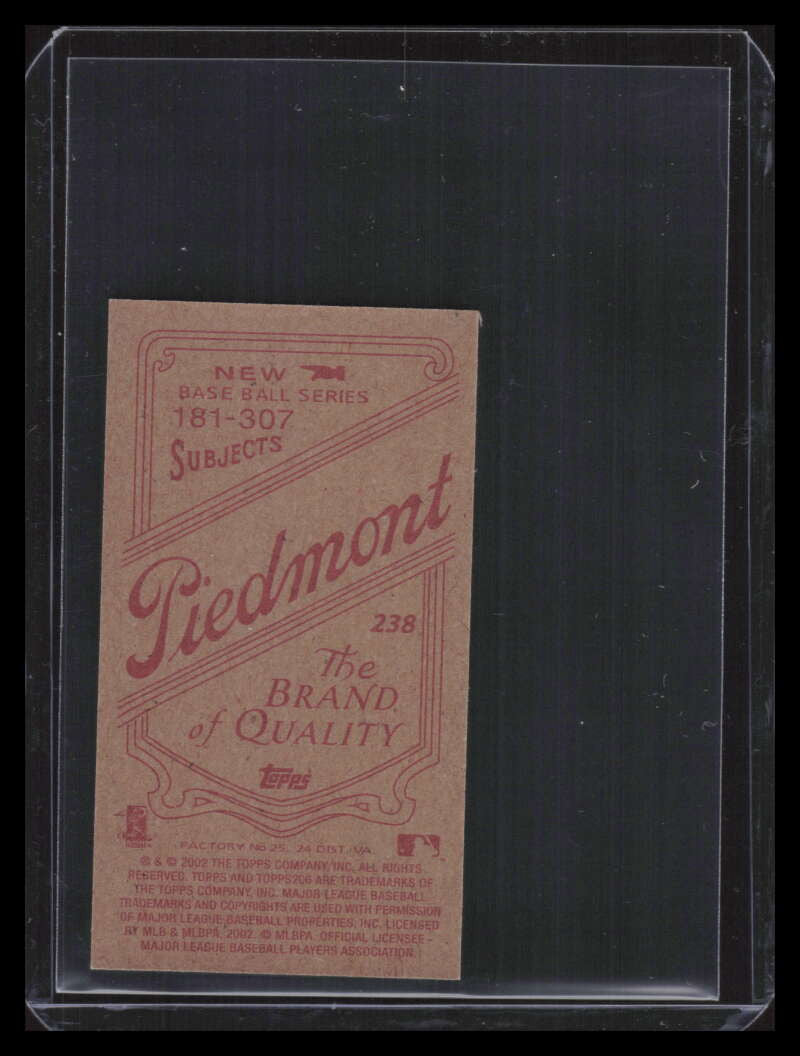 2002 Topps 206 Piedmont Red 238b Barry Bonds w/o Wrist Band