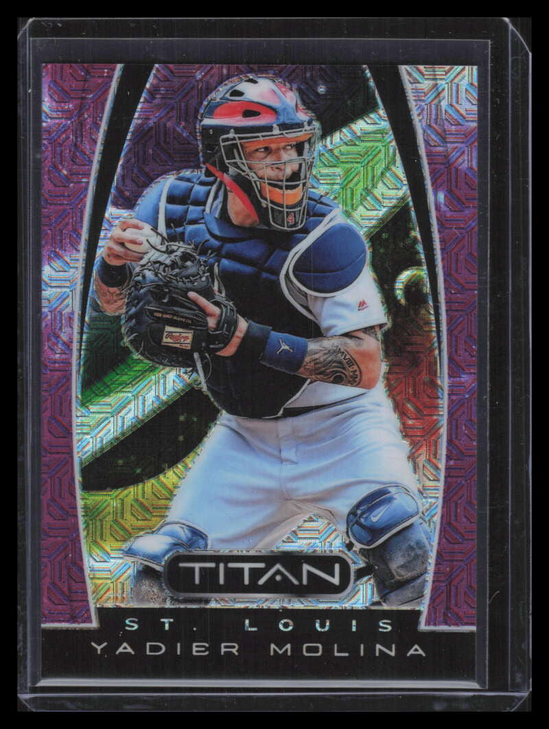2019 Panini Titan Purple Mojo 23 Yadier Molina 47/75