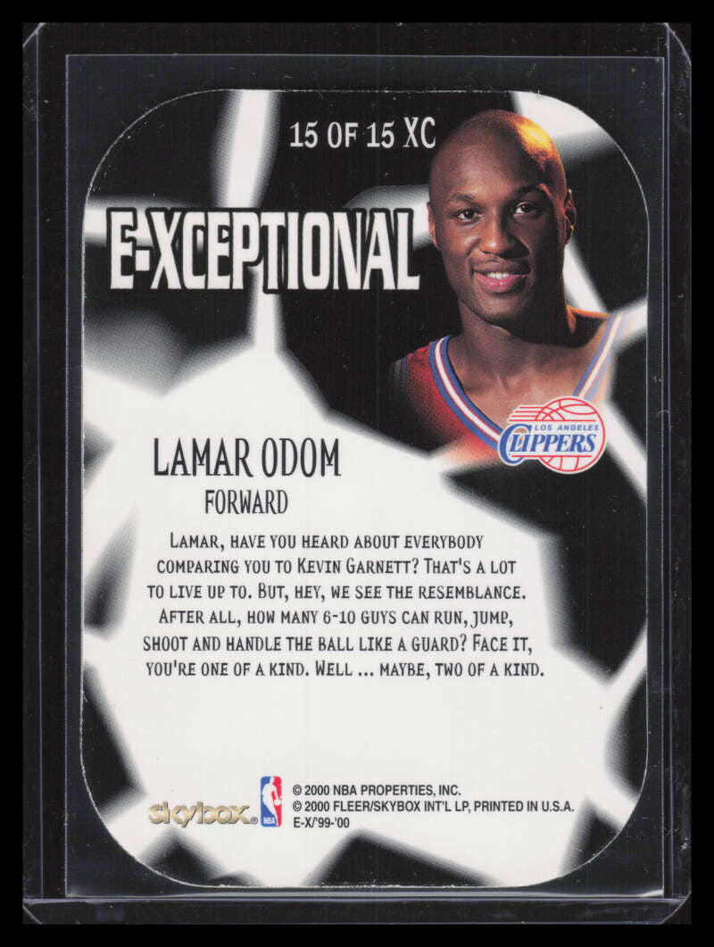 1999-00 E-X E-Xceptional Red xc15 Lamar Odom Rookie