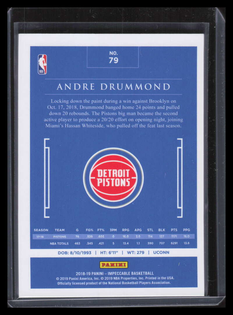 2018-19 Panini Impeccable Silver 79 Andre Drummond 31/49