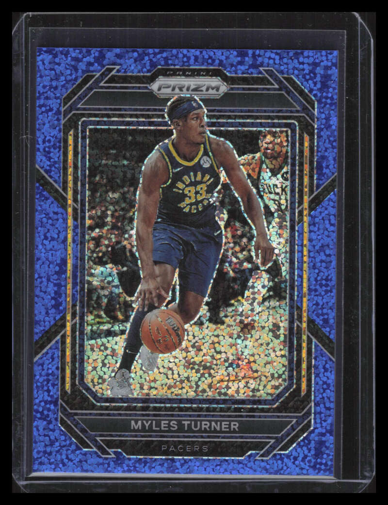 2022-23 Panini Prizm Prizms Blue Sparkle Refractor 108 Myles Turner 91/144