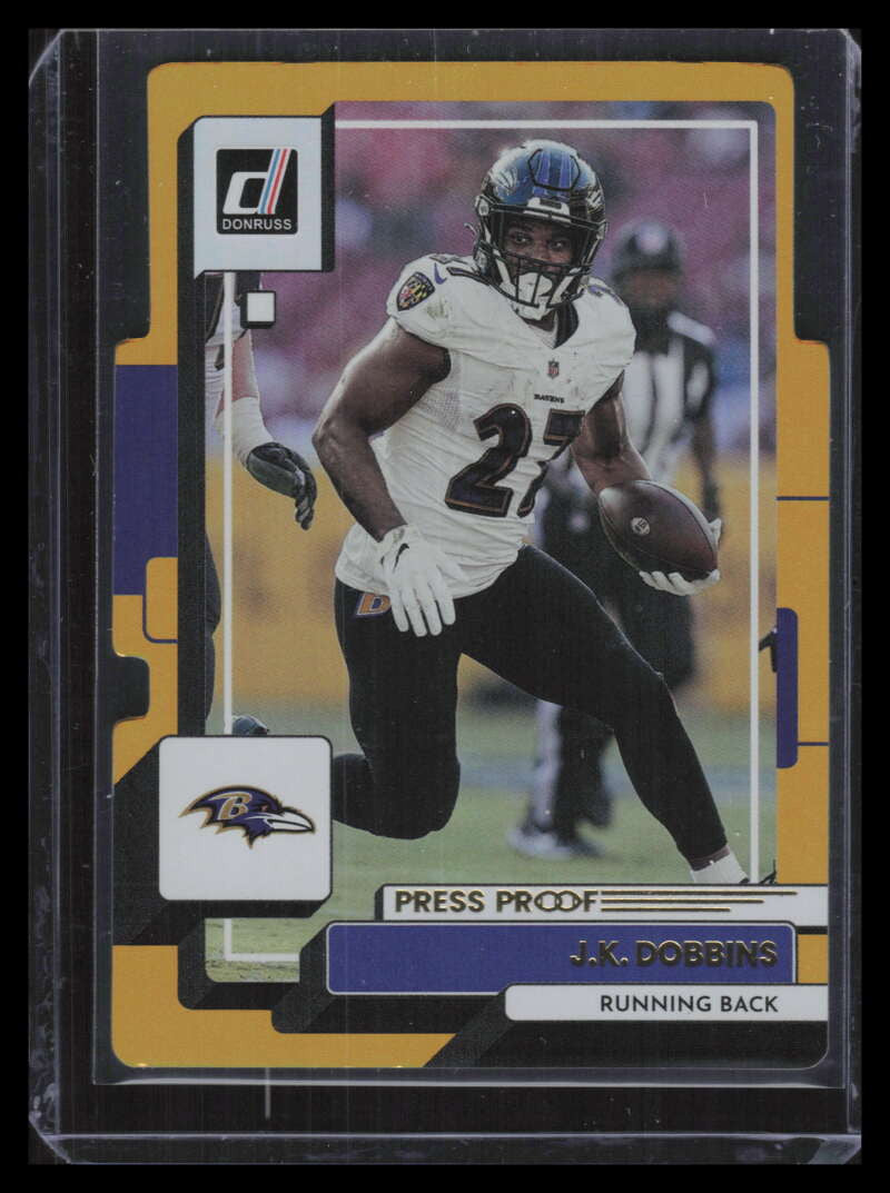 2022 Donruss Press Proof Gold Die-Cut 190 J. K. Dobbins 6/25