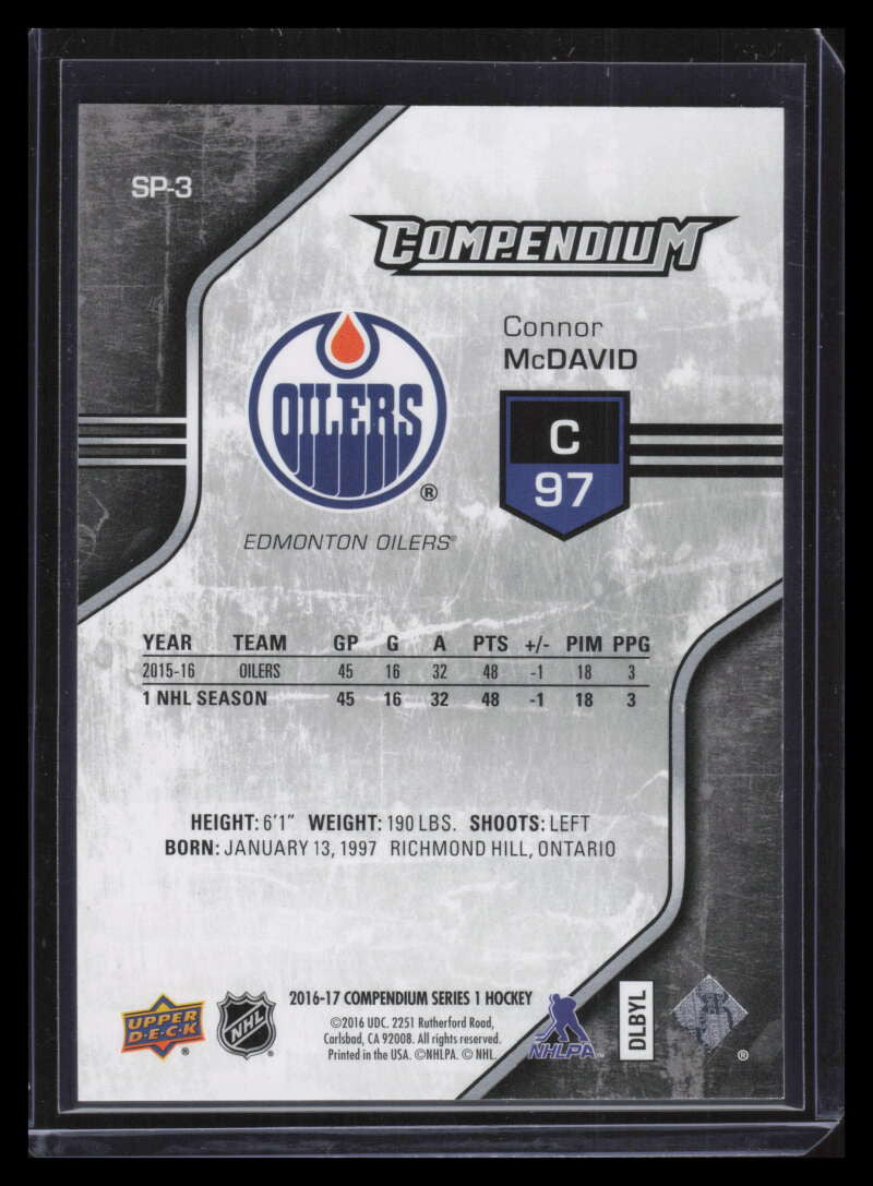 2016-17 Upper Deck Compendium SP Achievement Silver sp3 Connor McDavid
