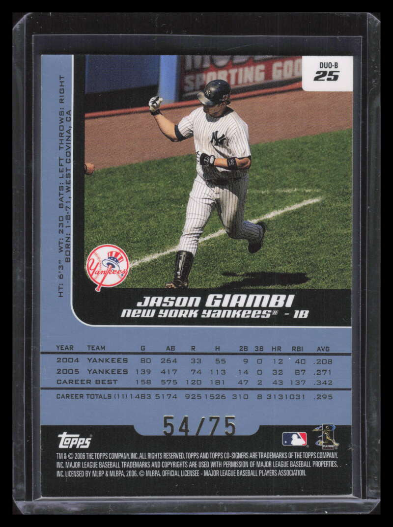 2006 Topps Co-Signers Changing Faces Silver Blue 25b Giambi Mickey Mantle 54/75