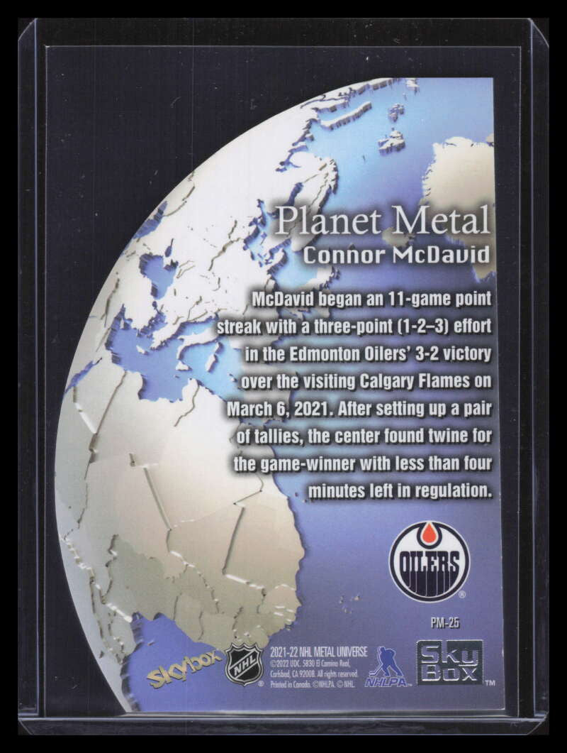 2021-22 Metal Universe Planet Metal Gold pm25 Connor McDavid
